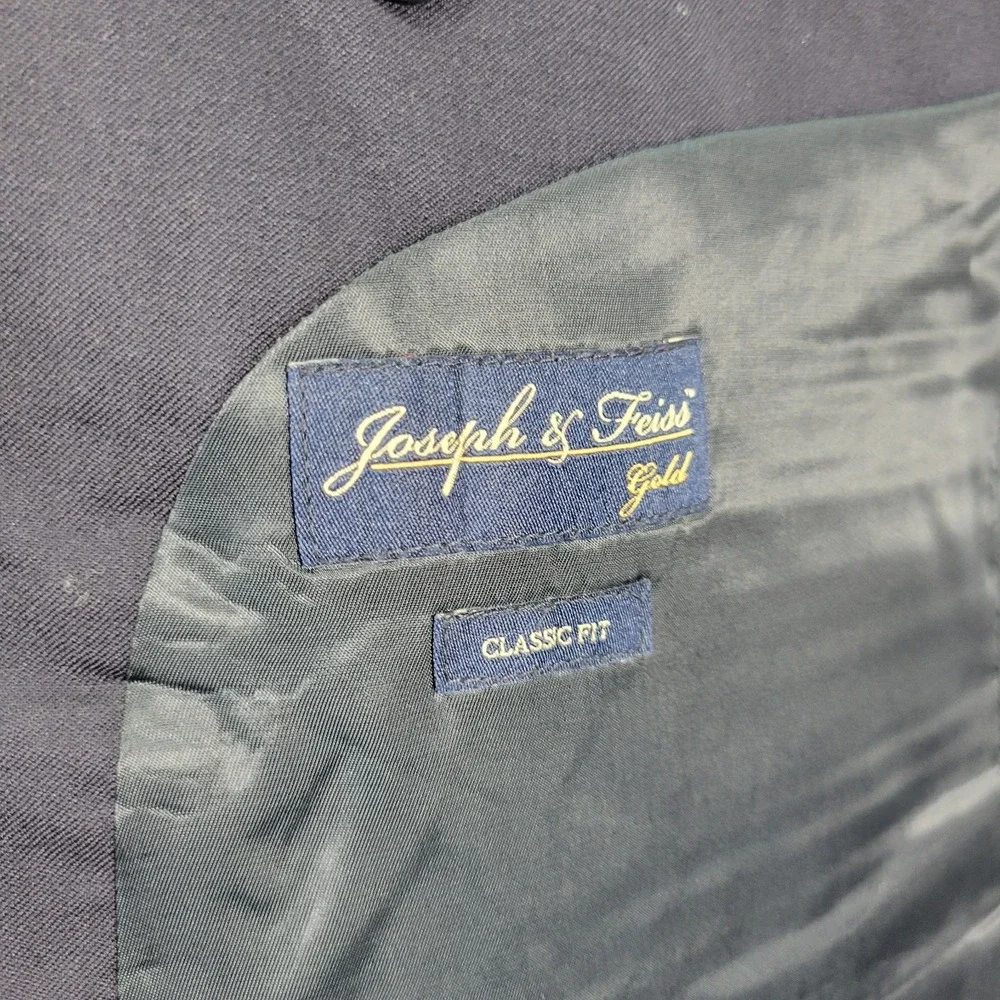 Joseph Feiss Men's Sport Coat‎ Blazer Two Button Navy Blue Wool Size 50R